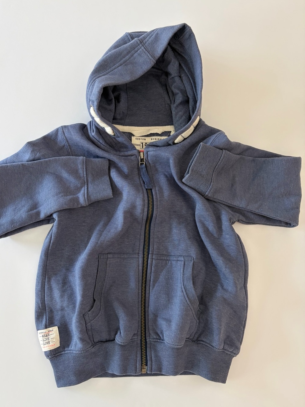 Next Boys Blue Full Zip Hoodie Sweatshirt Size 7 Fall Casual Long Sleeves